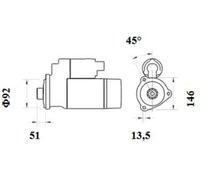 MAHLE Starter Motor MS 886 24V 5.50KW MS886