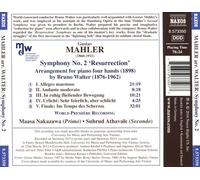 MAHLER: SYMPHONY NO. 2 'RESURRECTION' - ARRANGEMENT FOR PIANO FOUR HANDS BY BRUN
