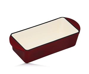 Mahlzeit Cast Iron Casserole Dish Square 1.6 Litres Dark Cherry Cast Iron Enamel Lasagne Dish High Oven Dishes Enamelled Roasting Dish Oven Dish Roasting Dish Rectangular