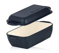 Mahlzeit Enamelled cast Iron Roasting Dish with lid | 4.8 litres | Blueberry | Oven-Safe | Induction-Safe | Large | Casserole Dish | Cocotte | Baking Pot for All Heat Sources | Moisture-Locking lid