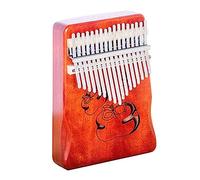Mahogany 17 Keys Kalimba Thumb Piano Engraving Musical Notes Teenagers, Beginners Finger Piano with Velvet Bag, Tune Hammer(Thumbnail G)