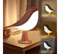 (Mahogany) 2 in 1 Aroma Lumibird Lamp Diffuser,3 Color Temperature Small Bird Table Lamp