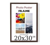 Mahogany 20 x 30 Inch Poster Frames - Large MDF Wooden Frames 20x30 Inch - Both Ways Wall Hanging Wall Gallery Living Room Photo Picture Frame With Styrene Shatterproof Perspex Sheet