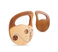 Mahogany 21 Strings Lyre Harp Music Instrument with Tuning Wrench Bright and Melodious Sounds