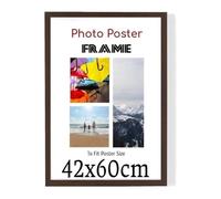 Mahogany 42 x 60 cm Poster Frames - Large MDF Wooden Frames 60x42 cm - Both Ways Wall Hanging Wall Gallery Living Room Photo Picture Frame With Shatterproof Perspex Sheet