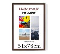 Mahogany 51x 76 cm Poster Frames - Large MDF Wooden Frames 51x76cm - Both Ways Wall Hanging Wall Gallery Living Room Poster Picture Frame With Styrene Shatterproof Perspex Sheets