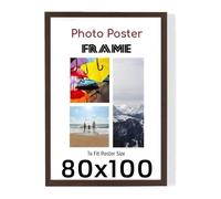 Mahogany 80 x 100 cm Poster Frames - 31x40 Inch Frame- Large MDF Wooden Frames - Both Ways Wall Hanging Wall Gallery Living Room Poster Picture Frame With Styrene Shatterproof Perspex Sheets