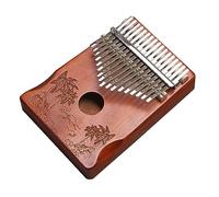 Mahogany Body 17 Tones Kalimba Solid Wood Veneer Thumb Piano Musical Instrument For Beginners Kalimba Thumb Piano (Color : 02)