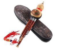 Mahogany C Key/b-flat Hulusi Three-tone Professional Performance Anti-fall Cucurbit Flute Musical Instrument Professional Hulusi (Color : C key)