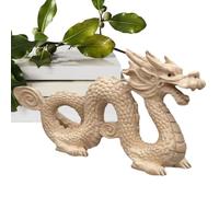 Mahogany Dragon - 10x2.5x4.8cm Handmade Wooden Sculpture Artistic Crafts Symbol Decoration | Chinese Traditional Carved Figurine For Home, Business, Inaugur