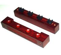 Mahogany finish 2 peice wall cue rack, hols up to 4 cues