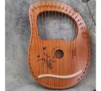 Mahogany Lap Harp Portable 19 Strings Lyre Harp with Tuning Wrench Cleaning Cloth Learning Guide, Lyre Instrument for Wedding, Birthday(Orchid A)