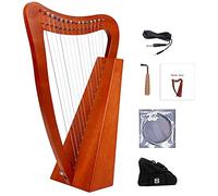 Mahogany lyre harp 15 strings, nylon string Irish Celtic harp with durable bag, tuning wrench and spare strings, suitable for music lovers, beginners, children, adults (Color : Pickup Included)
