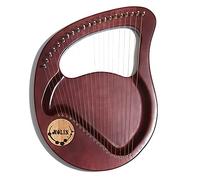 Mahogany Lyre Harp, 21 Metal Strings, Lyre Harp with Reliable Gig Bag and Tuning Wrench, Musical Instrument for Adult/Kids (Color : Purple-red)