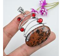 Mahogany Obsidian, Red Garnet Jewelry, 925 Solid Sterling Silver Pendant, Handmade Gemstone Jewelry Pendant For Memorial Day