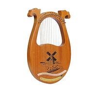 Mahogany Solid wood Lyre Harp, 10/16/19 String Multiple Styles Harp Instrument with Tuning Wrench, Picks, Best Gift for Adult Children (Color : 16Strings J)