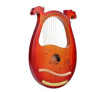 Mahogany Solid wood Lyre Harp, 10/16/19 String Multiple Styles Harp Instrument with Tuning Wrench, Picks, Best Gift for Adult Children (Color : 16Strings D)