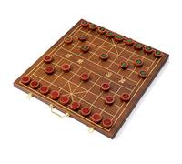 Mahogany Wood Chinese Chess Set, Folding Storage Board with Solid Pieces for Beginners & Professional Players