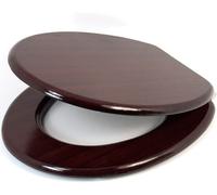 Mahogany Wooden Toilet Seat Soft Close 18" with Fittings Marco Paul Brown One Size
