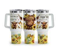 MAHOMAY Highland Cow Gifts for Women - Highland Cow Tumbler Cup - Birthday Gifts for Female Farmers & Cowgirls - 40 Oz Tumbler with Handle & Straw