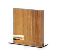 mahona Acacia Wood Magnetic Knife Block, Space-saving & Robust Knife Holder, Unique Design, Double-sided, No Drilling, 23.5 x 22.5 cm