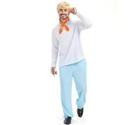 Mahoon Halloween Fred Costumes Cosplay, Blue & White, Medium