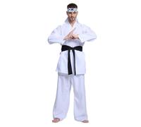 Mahoon Karate Costume for Adult, Deluxe Karate Uniform Set with Belt & Headband for Halloween Party Cosplay Outfit