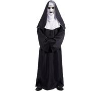 Mahoon The Nun Costume - Halloween Deluxe Scary Nun Outfit with Mask for Women Men, Plus Size Unisex Adult Party Suit
