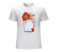 MAHOOUPBAG 2 Stupid Dogs Hanna Barbera Men's Cotton Shirt White XXL