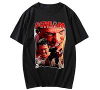 MAHPQC Scream-Movie-Billy-Loomis-T-Shirt-Men-Women-s-Pure-Humorous-T-Shirts-Crew-Neck-Halloween Black