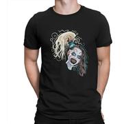 MAHPQC Terrifier-Horror-Films-Polyester-Tshirt-for-Men-Little-Pale-Girl-Art-The-Clown-Spooky-Humor-Casual Black