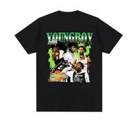 MAHPQC YoungBoy-Never-Broke-Again-T-Shirt-Aesthetics-Short-Sleeves-Oversized-T-Shirt-Men-Women Black