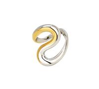 MAHSOD Gold Thumb Rings Silver Asymmetrical Wavy Thick Rings Thumb Rings for Women Gold Ring Adjustable No Delicate Stains Stainless Steel Jewelry Gift, 7, Metal, No Gemstone