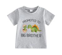 MAHUAOYIXI Todder Boys Matching Brother T-Shirts Big Brother Letters Engineering Car PrintShort Sleeve Round Neck Shirt Loose Fit Tops for Baby Boy Brother Matching Outfit (Gray, 2-3 Years)