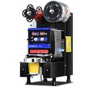 MAHWER Automatic Cup Sealer Machine 90/95mm, 540-760 Cups/H Commercial Electric Cup Sealing Machine, Digital Control LCD Panel Cup Sealer For Milk Tea Coffee(Black)