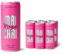 Mai Chai - Magic Ready-To-Drink Energy Drink - Sparkling Cherry Functional Drink with Natural Caffeine, Vitamins & Ginseng, Vegan Healthy On The Go - 6 x 250ml Cans