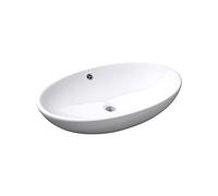 Mai & Mai Bathroom Basin, Countertop Washbasin, Oval Nano-Coated Sink Bowl | Nano-Coated Oval Ceramic Vessel Bowl, Above-Counter Washbasin for Bathroom Vanity or Ensuite, White, 63x41x15 cm, Brüssel306
