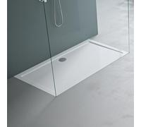 Mai & Mai Bathroom Rectangular Shower Tray 70x140x4cm Durable Modern Glossy White Flat Acrylic