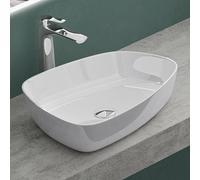 Mai & Mai Bathroom Sink Basin Countertop Wash Basin | Cast Stone Resin Basin Irregular White | Design Solid Surface Sink | 51×39×12cm Col806