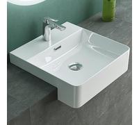 Mai & Mai Bathroom Sink Basin Countertop Wash Basin | Ceramic Bright White Square | WDH: 42x42×12cm | Bathroom Sink with Nano-Coating | Brüssel702