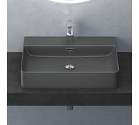 Mai & Mai Bathroom Sink Basin Countertop Wash Basin | Ceramic Matt Anthracite Rectangular Wall Mounted | WDH: 60x42×12cm | Modern Design Bathroom Vessel Sink | Nano-Coating Meissen201