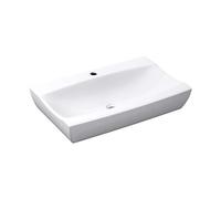 Mai & Mai Bathroom Sink Basin Countertop Wash Basin | Ceramic White Rectangular Wall Mounted | WDH: 63x40x12cm | Modern Design Bathroom Vessel Sink | Nano-Coating Brüssel890