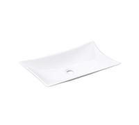 Mai & Mai Bathroom Sink Basin Countertop Wash Basin | Ceramic White Rectangular | WDH: 56x42x10cm | Modern Design Bathroom Vessel Sink | Nano-Coating Brüssel891