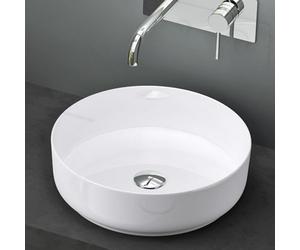 Mai & Mai Bathroom Sink Basin Countertop Wash Basin | Ceremic Round White | Modern Design Bathroom Vessel Sink | WDH: 31x31x11cm | Nano-Coating Brüssel203