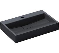 Mai & Mai Bathroom Sink, Stone Resin Wall-Mounted Wash Basin with Tap Hole | Rectangular Stone Resin Basin, Countertop/Wall-Hung, Drain Fitting, 1 Tap Hole, Matte Anthracite, 70x46x11 cm, Colossum19
