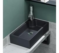 Mai & Mai Col101 Small Floor Mounted Wash Basin 46 x 26 x 11 cm Grey/Black Matt