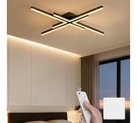Mai & Mai LED Ceiling Lights for Living Room - 48W Dimmable Ceiling Light with Remote, 3000-6400K Colour Changing, 79.5cm Modern LED Lights for Bedroom, Black, Alivetta25039