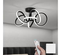 Mai & Mai LED Ceiling Lights for Living Room - 65W Dimmable Ceiling Light with Remote, 3000-6400K Colour Changing, 47cm Modern LED Lights for Bedroom, Black, Alivetta25035