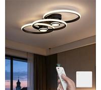 Mai & Mai LED Ceiling Lights for Living Room - 70W Dimmable Ceiling Light with Remote, 3000-6400K Colour Changing, 75cm Modern LED Lights for Bedroom, Black, Alivetta25037