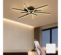 Mai & Mai LED Ceiling Lights for Living Room - 72W Dimmable Ceiling Light with Remote, 3000-6400K Colour Changing, 80cm Modern LED Lights for Bedroom, Black, Alivetta25038